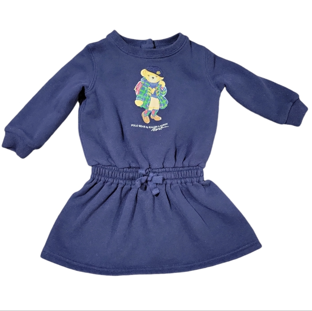 Ralph Lauren Polo Bear Sweatshirt Dress, Size 6M